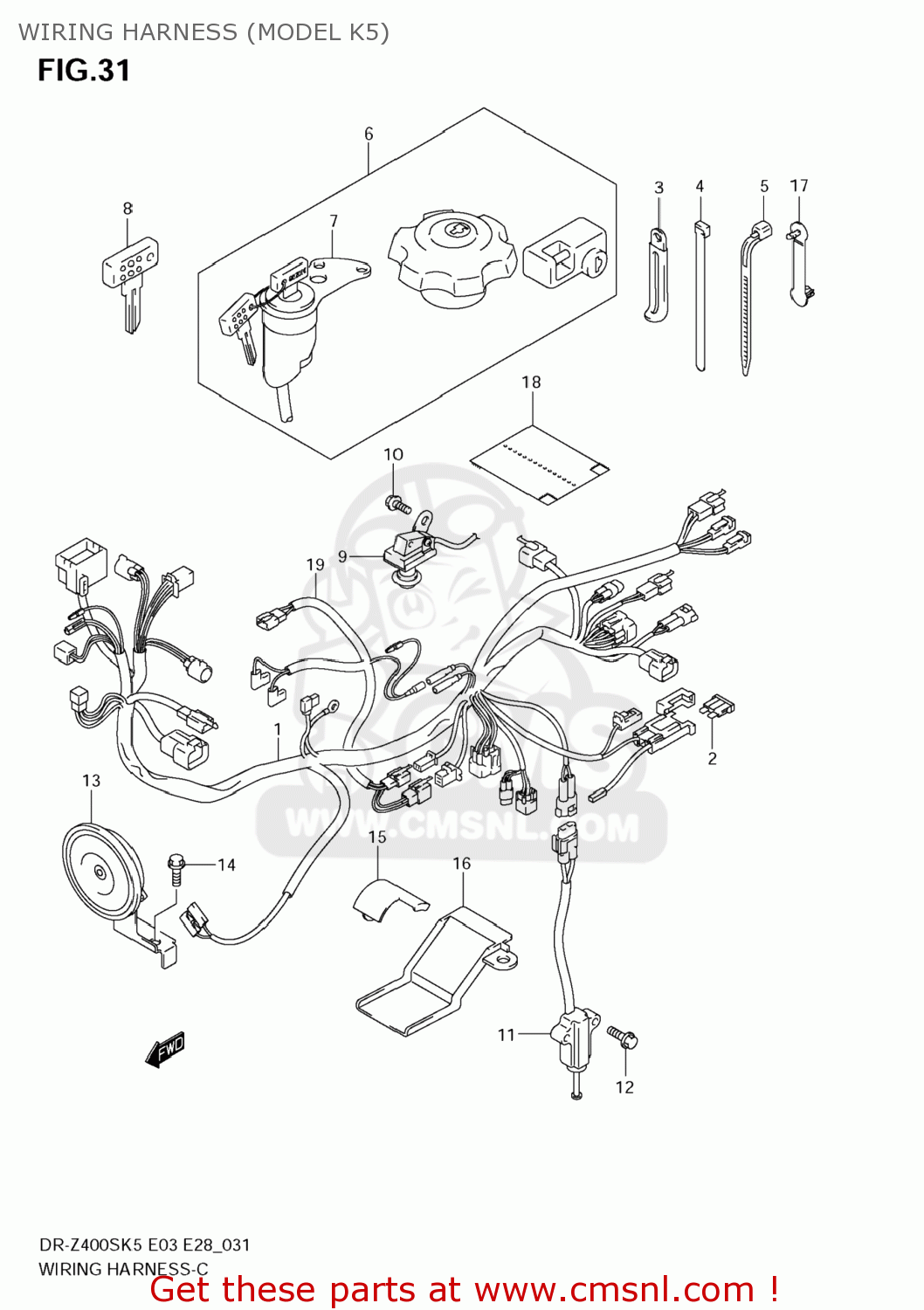 WIRING HARNESS (MODEL K5) DR-Z400S 2006 (K6) USA (E03) DRZ400S DR Z400S