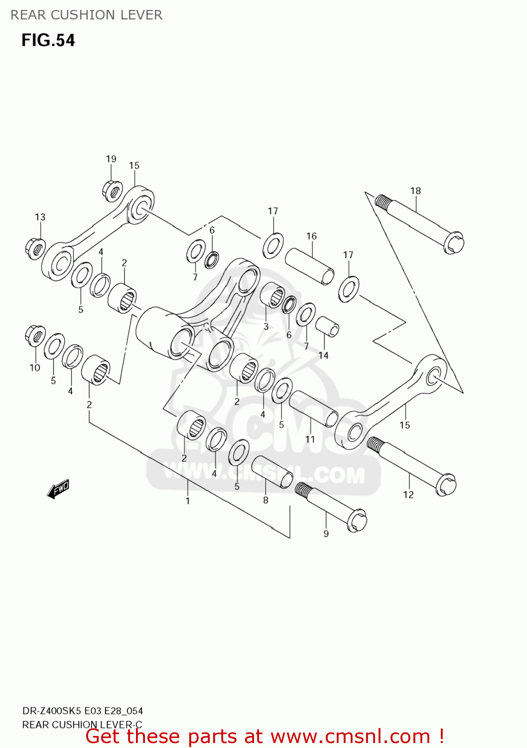REAR CUSHION LEVER DR-Z400S 2007 (K7) USA (E03) DRZ400S DR Z400S