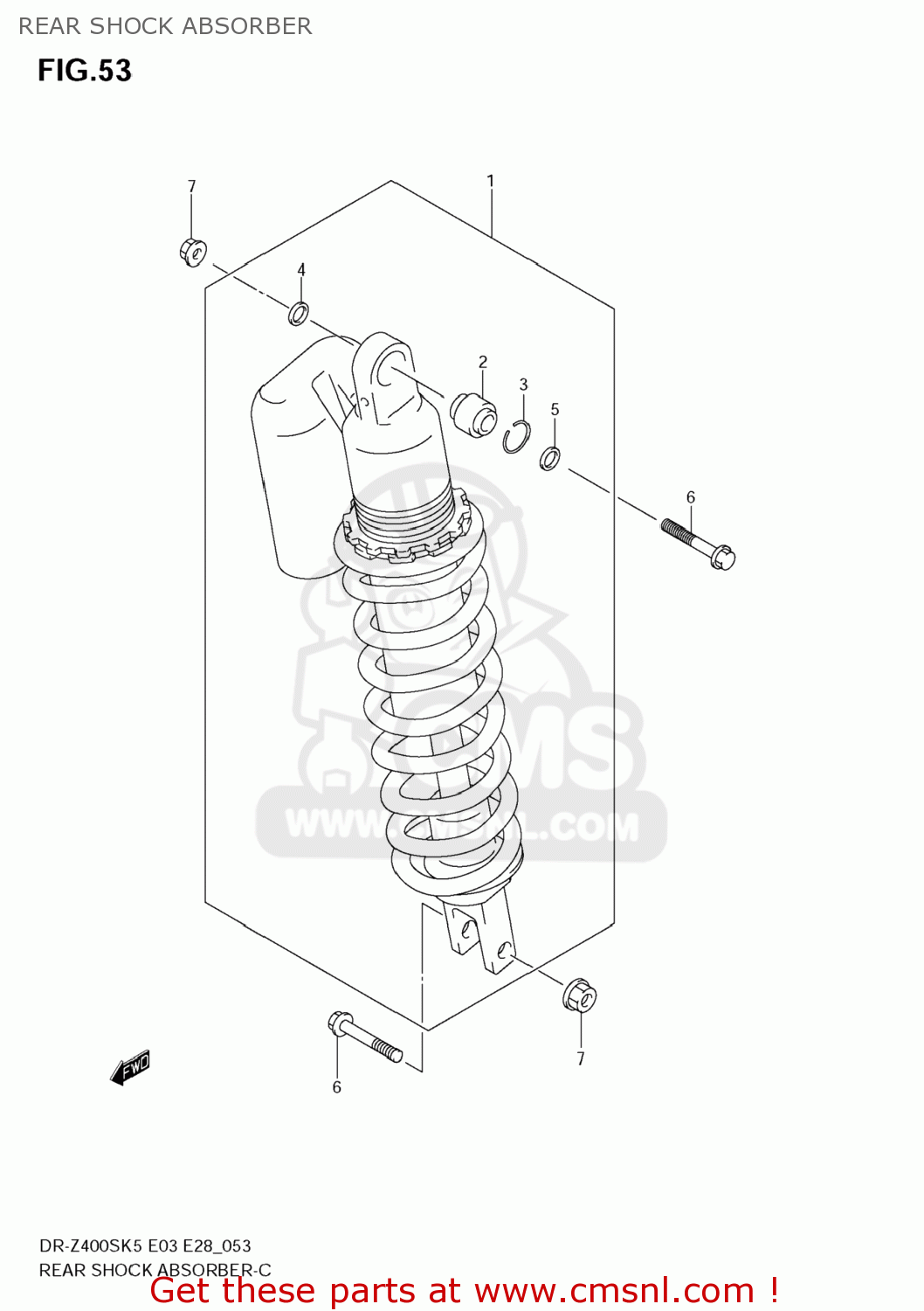 REAR SHOCK ABSORBER DR-Z400S 2007 (K7) USA (E03) DRZ400S DR Z400S