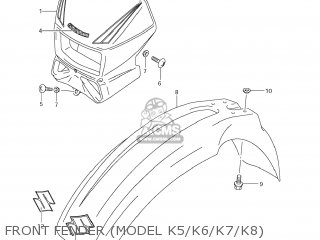 FRONT FENDER (MODEL K5/K6/K7/K8) - DR-Z400S 2007 (K7) USA (E03) DRZ400S DR Z400S