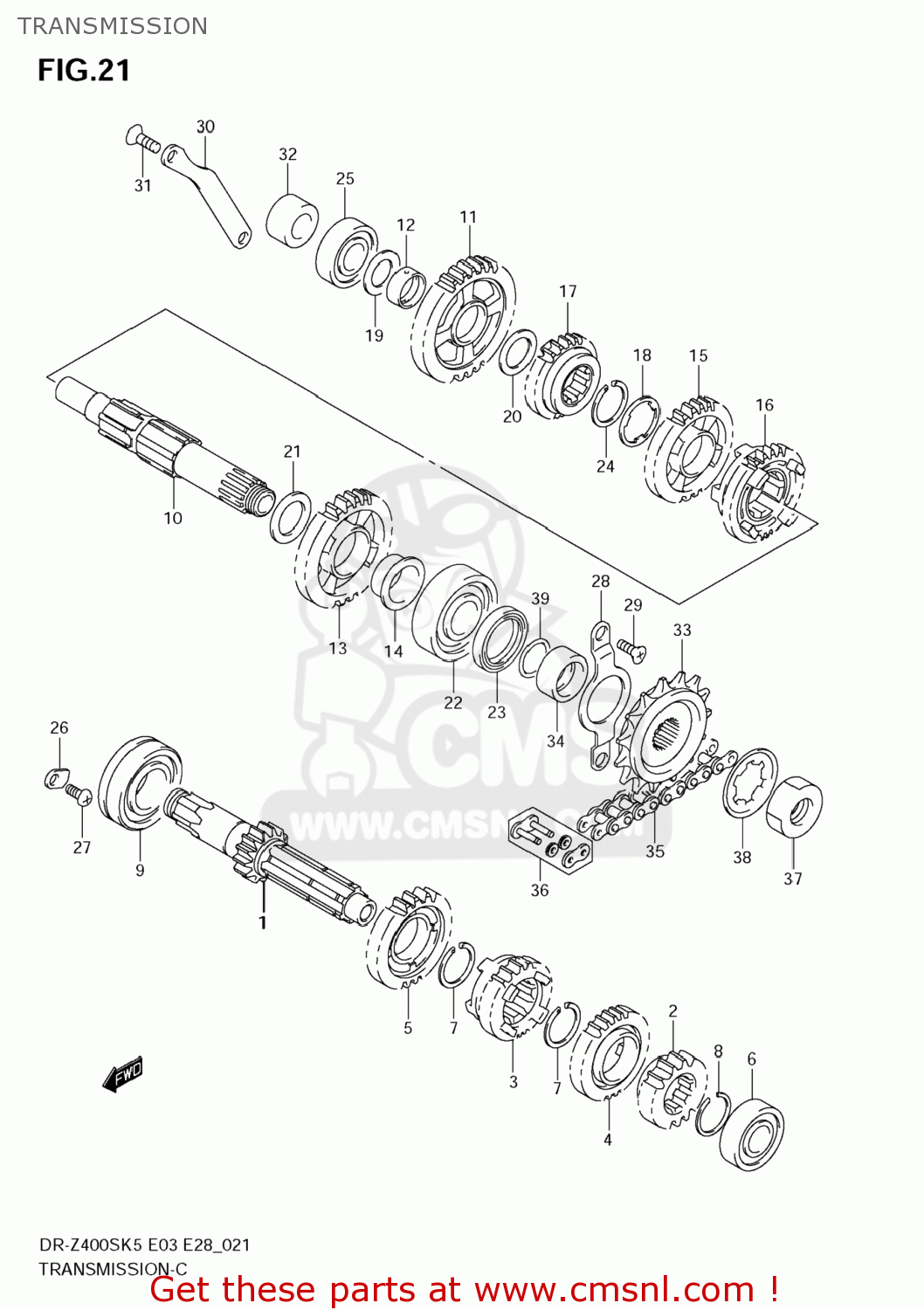 TRANSMISSION DR-Z400S 2008 (K8) USA (E03) DRZ400S DR Z400S