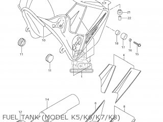 FUEL TANK (MODEL K5/K6/K7/K8) - DR-Z400S 2008 (K8) USA (E03) DRZ400S DR Z400S