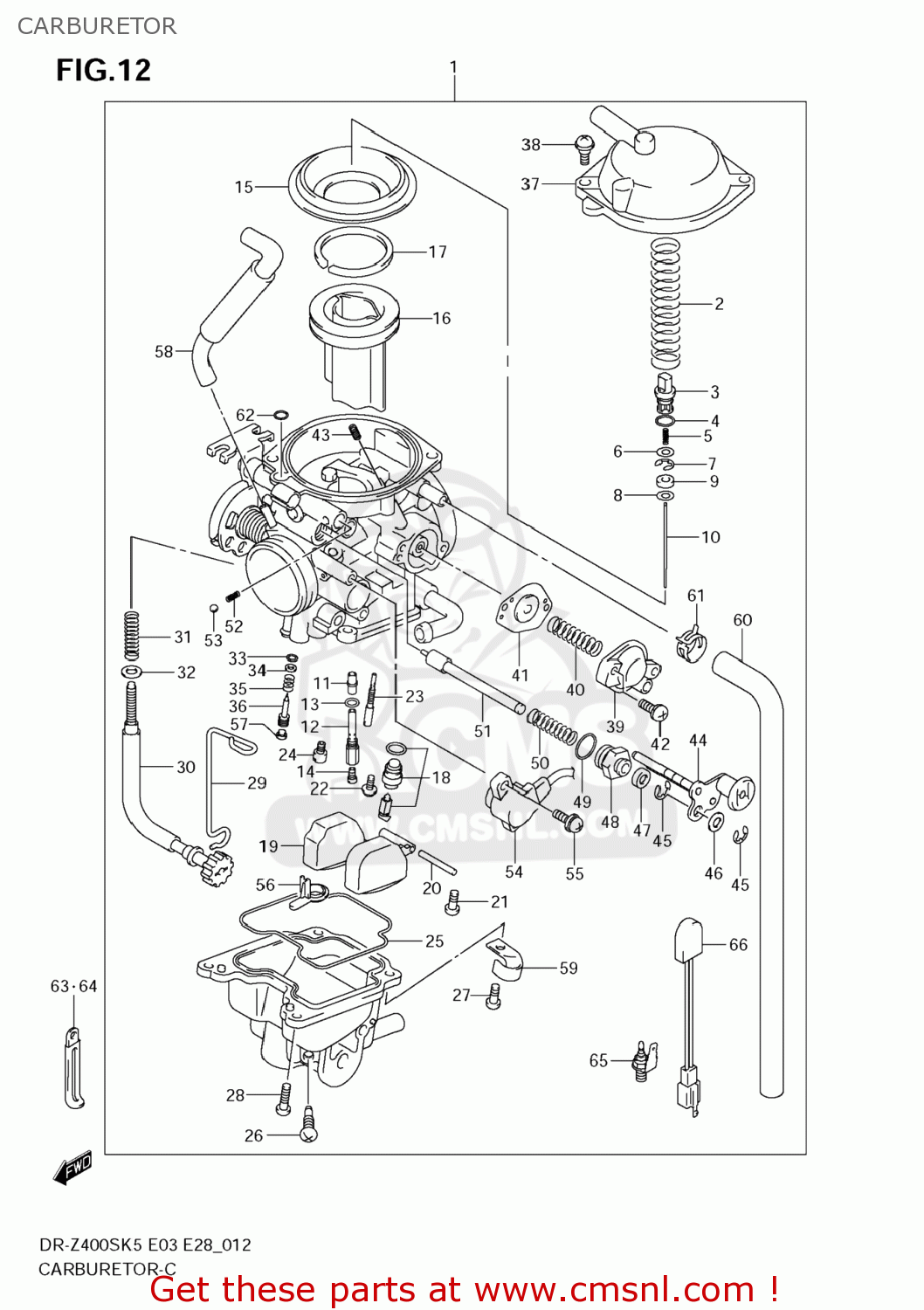 CARBURETOR DR-Z400S 2009 (K9) USA (E03) DRZ400S DR Z400S