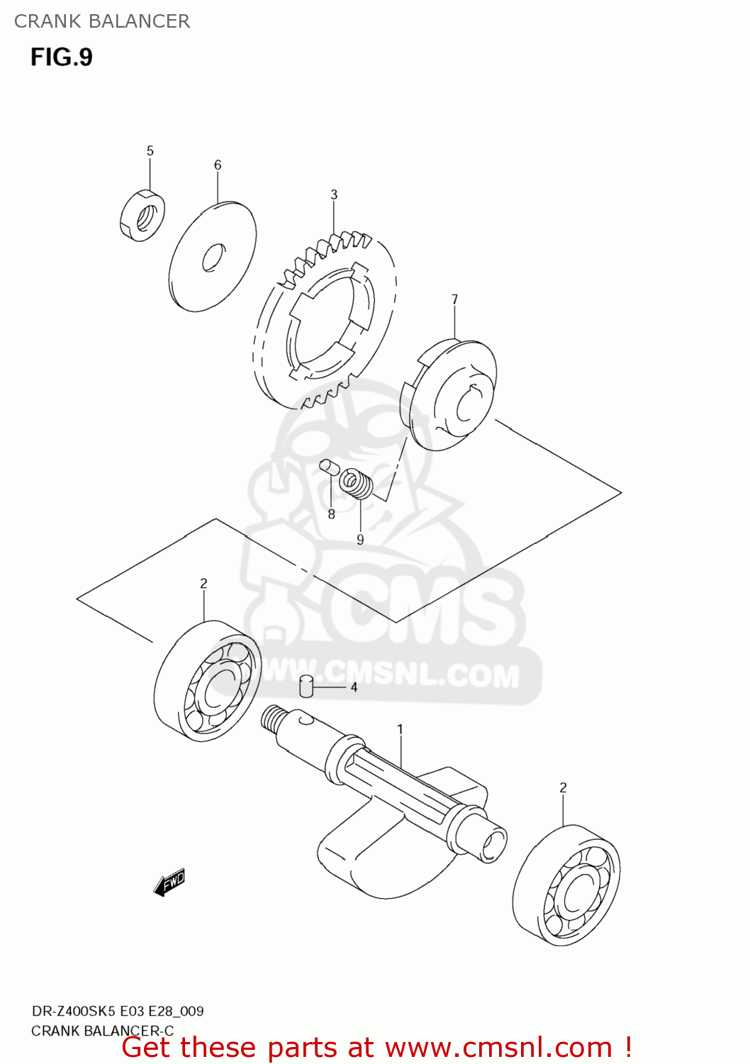 CRANK BALANCER DR-Z400S 2009 (K9) USA (E03) DRZ400S DR Z400S