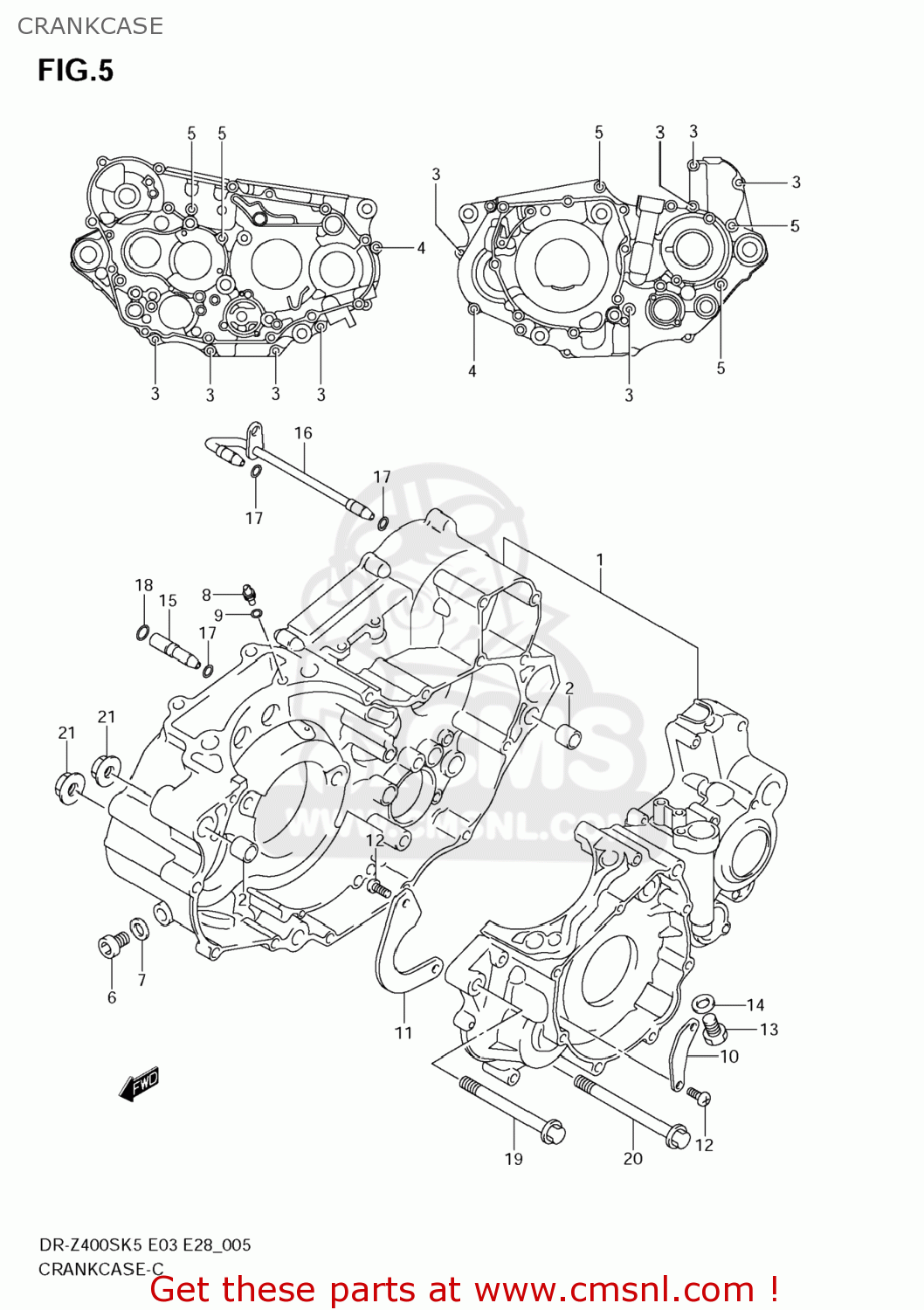 CRANKCASE DR-Z400S 2009 (K9) USA (E03) DRZ400S DR Z400S