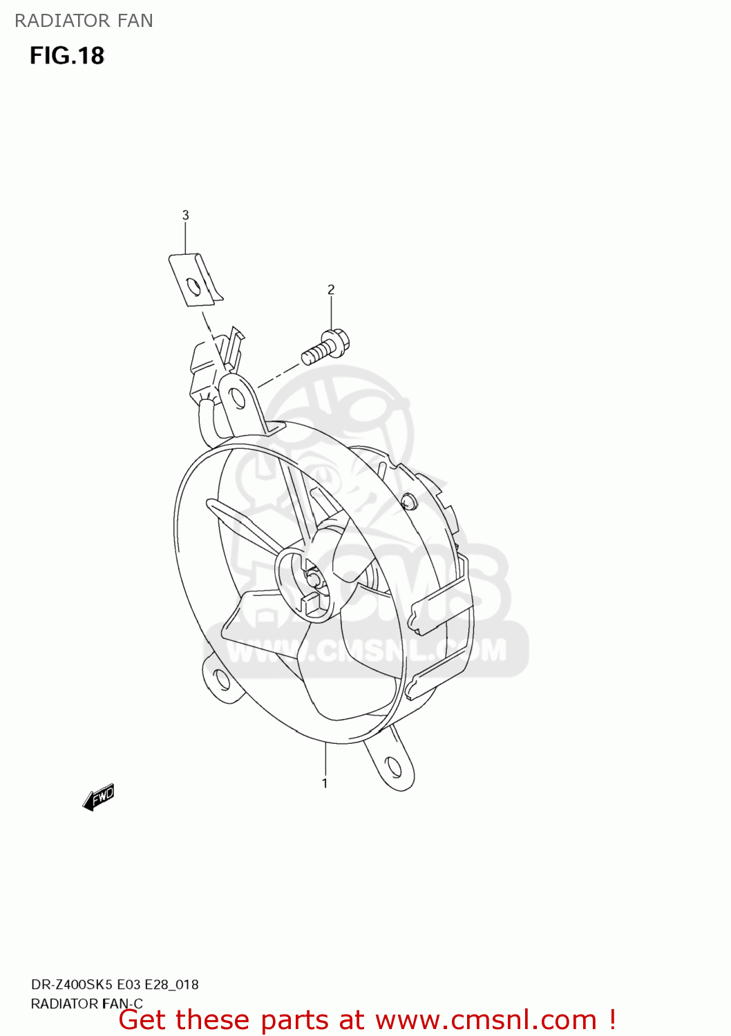 RADIATOR FAN DR-Z400S 2009 (K9) USA (E03) DRZ400S DR Z400S