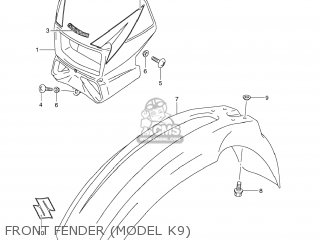 FRONT FENDER (MODEL K9) - DR-Z400S 2009 (K9) USA (E03) DRZ400S DR Z400S