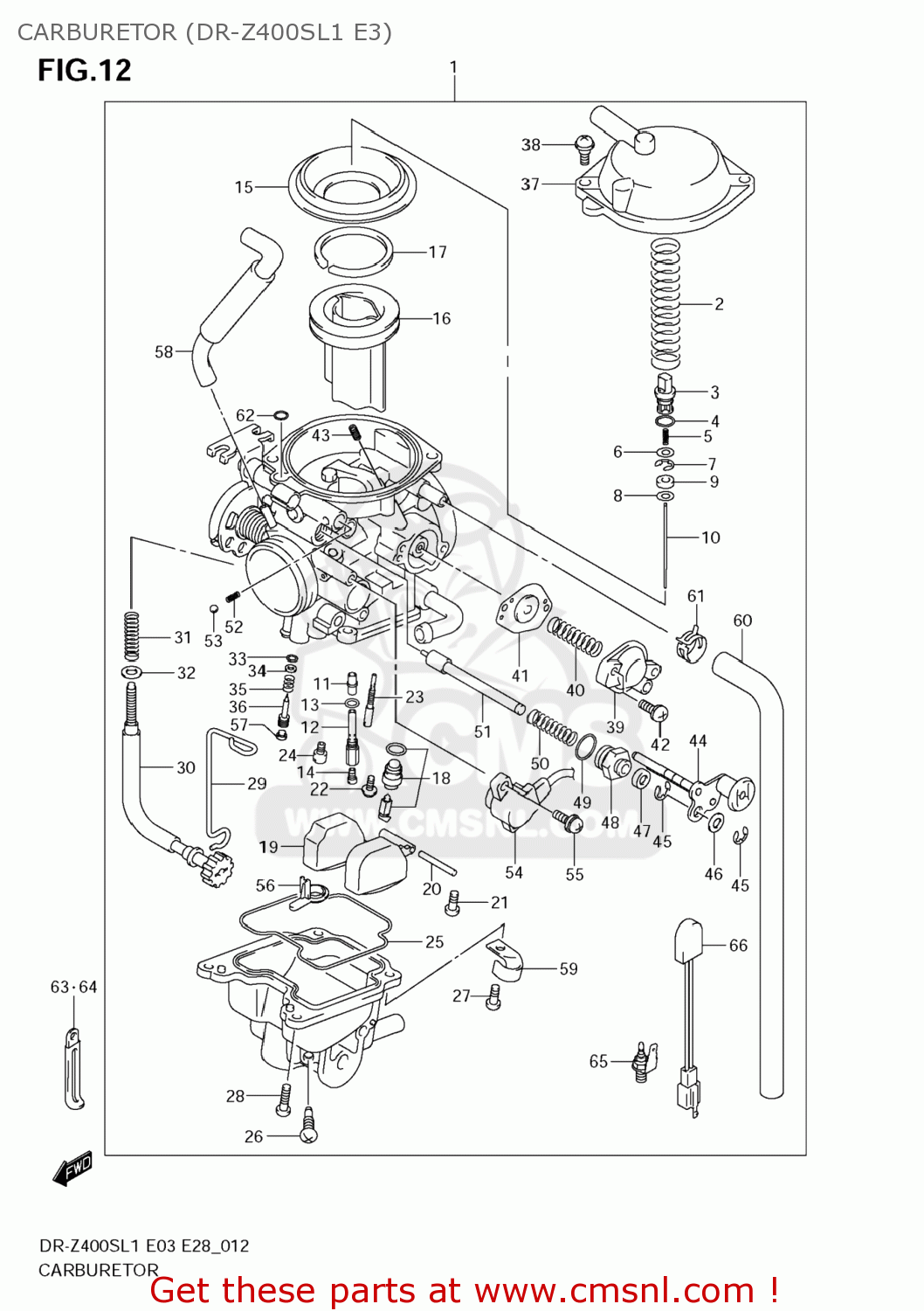CARBURETOR (DR-Z400SL1 E3) DR-Z400S 2011 (L1) USA (E03) DRZ400S DR Z400S