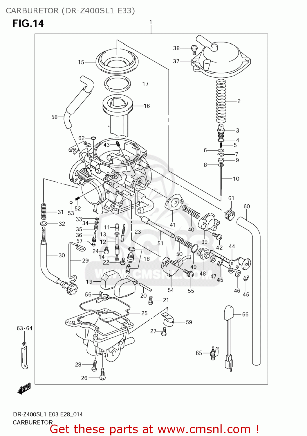 CARBURETOR (DR-Z400SL1 E33) DR-Z400S 2011 (L1) USA (E03) DRZ400S DR Z400S