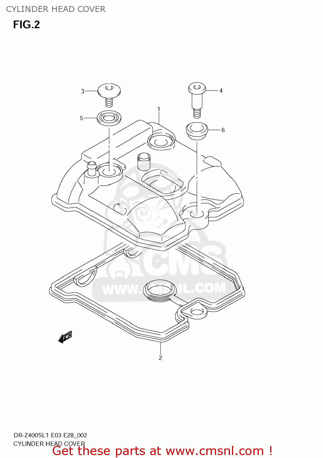 CYLINDER HEAD COVER DR-Z400S 2011 (L1) USA (E03) DRZ400S DR Z400S