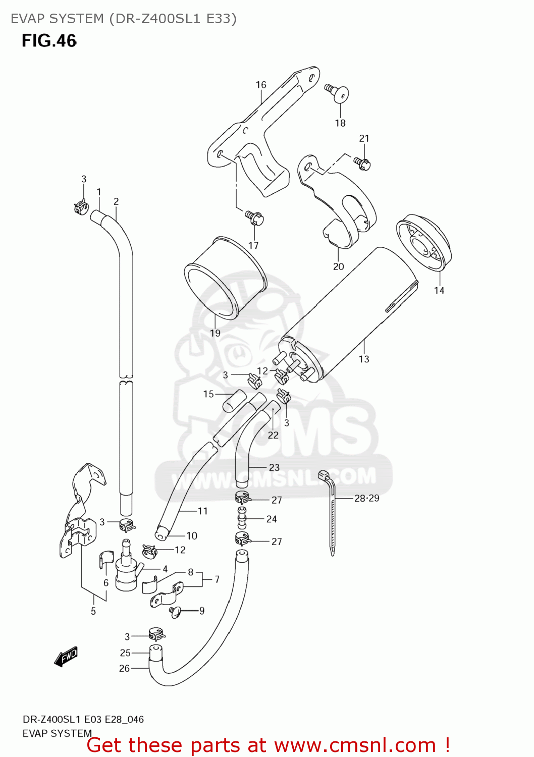 EVAP SYSTEM (DR-Z400SL1 E33) DR-Z400S 2011 (L1) USA (E03) DRZ400S DR Z400S