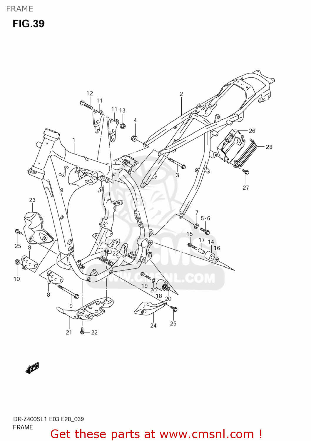 FRAME DR-Z400S 2011 (L1) USA (E03) DRZ400S DR Z400S