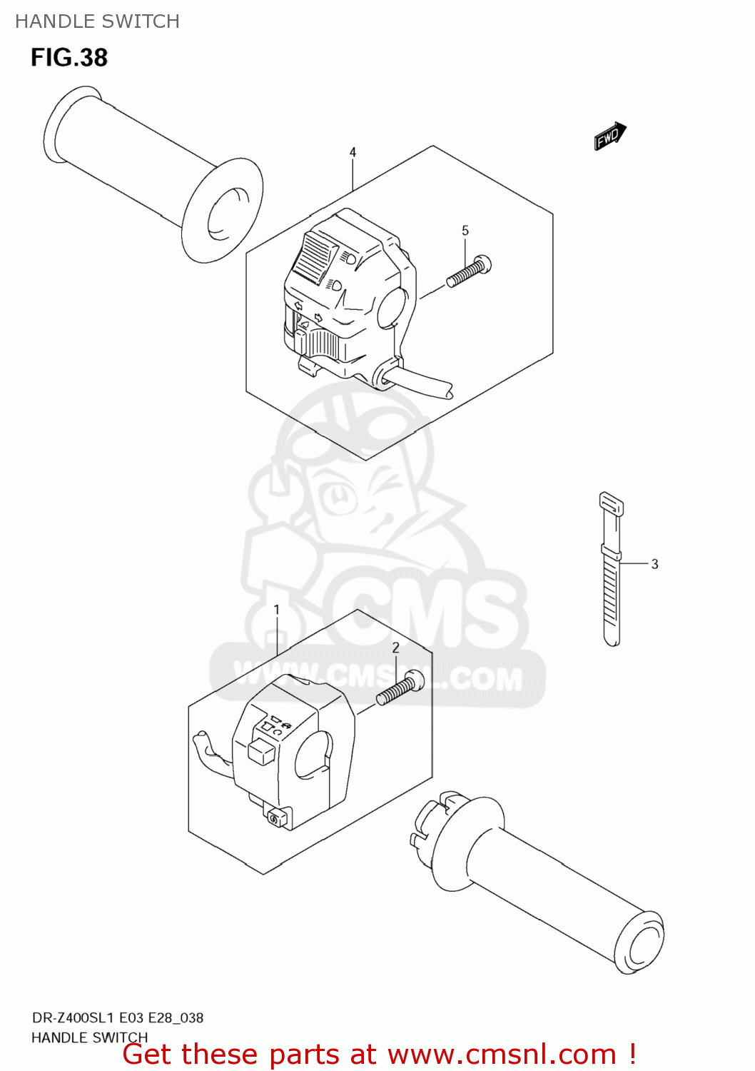 HANDLE SWITCH DR-Z400S 2011 (L1) USA (E03) DRZ400S DR Z400S
