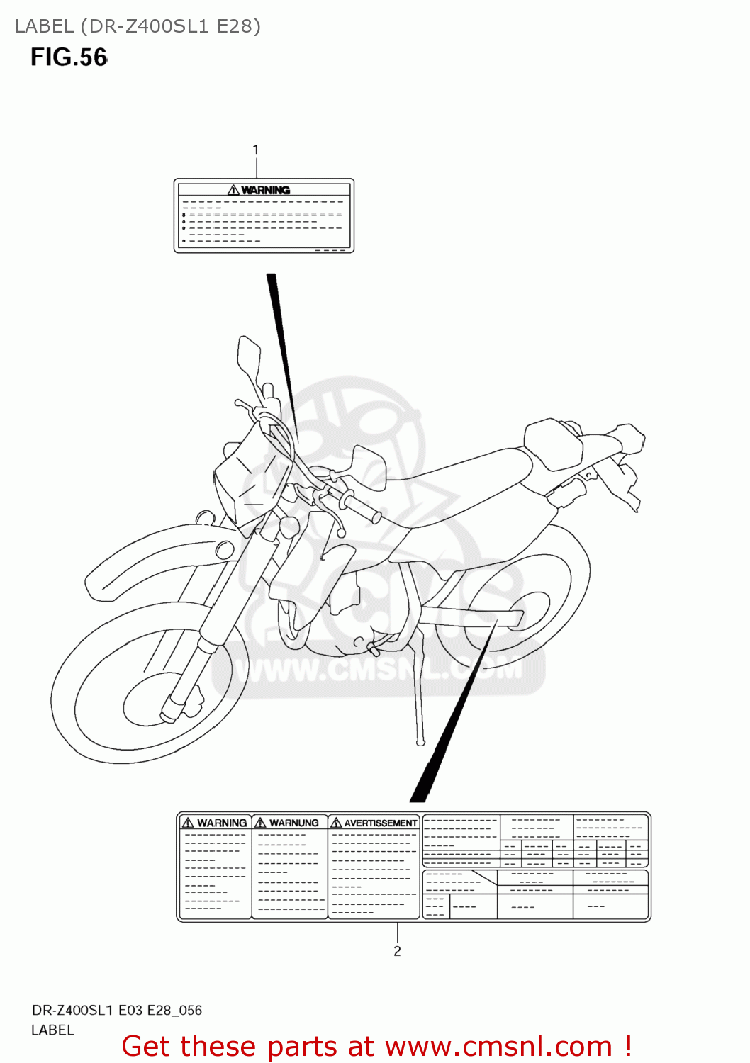 LABEL (DR-Z400SL1 E28) DR-Z400S 2011 (L1) USA (E03) DRZ400S DR Z400S