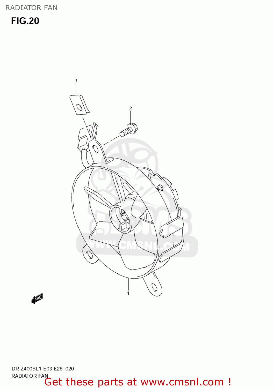 RADIATOR FAN DR-Z400S 2011 (L1) USA (E03) DRZ400S DR Z400S