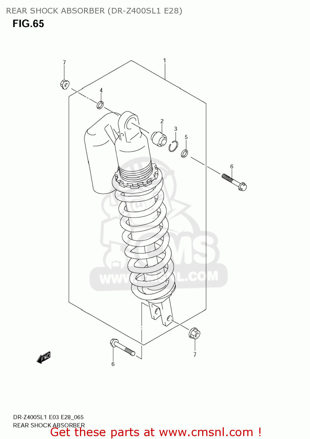 REAR SHOCK ABSORBER (DR-Z400SL1 E28) DR-Z400S 2011 (L1) USA (E03) DRZ400S DR Z400S