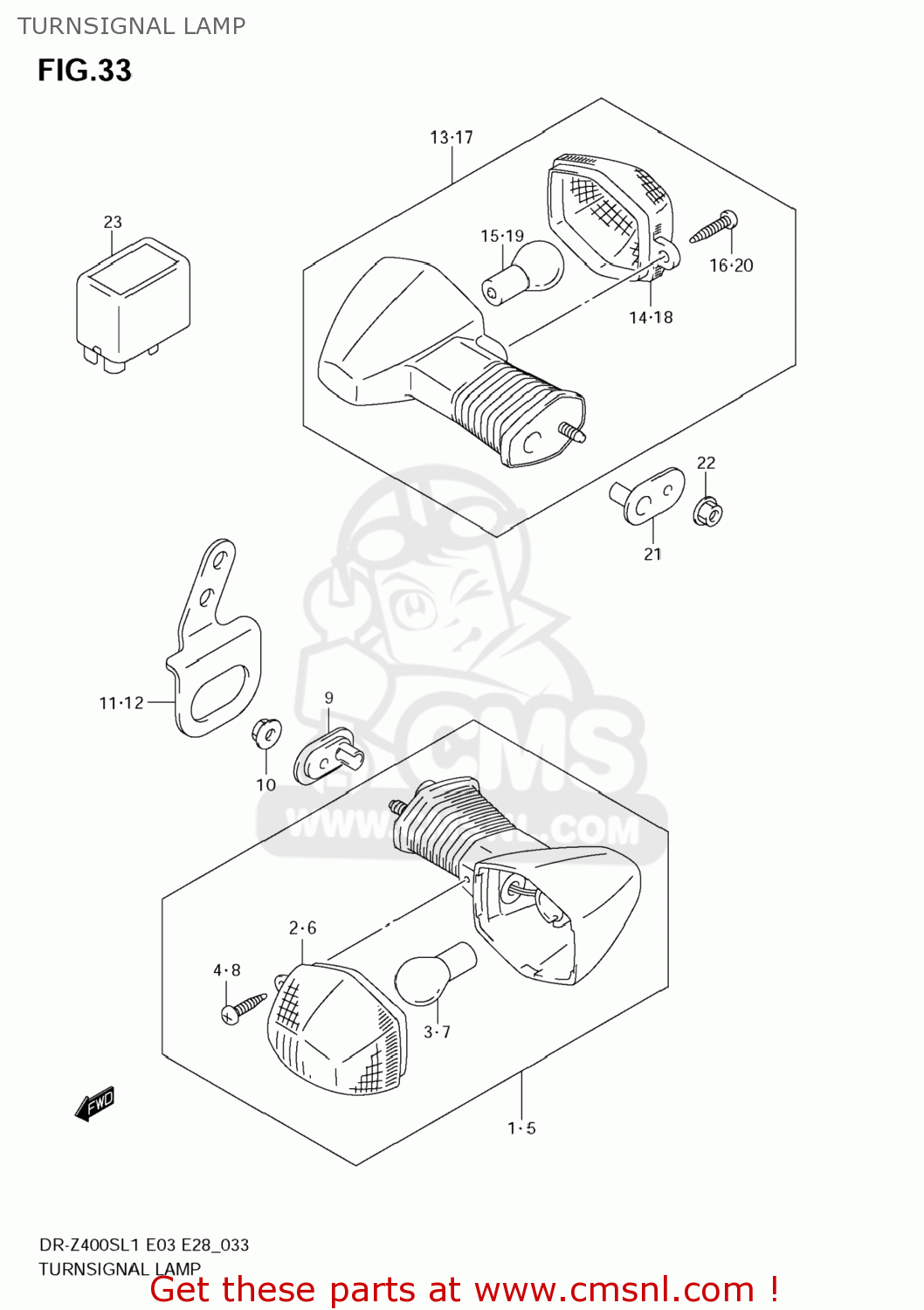 TURNSIGNAL LAMP DR-Z400S 2011 (L1) USA (E03) DRZ400S DR Z400S