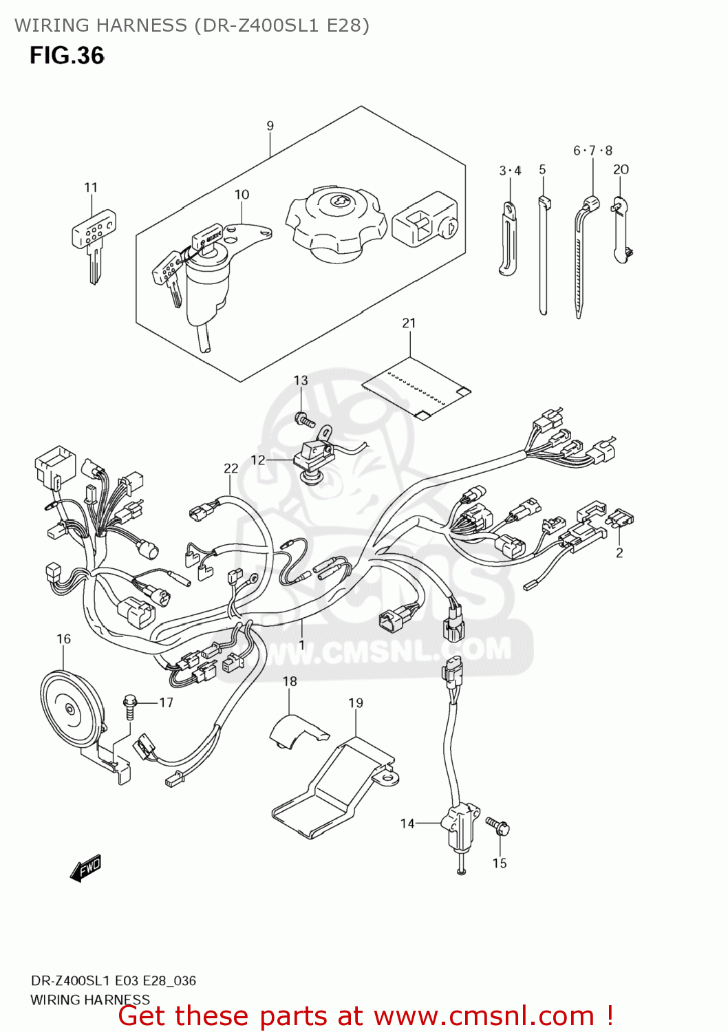WIRING HARNESS (DR-Z400SL1 E28) DR-Z400S 2011 (L1) USA (E03) DRZ400S DR Z400S