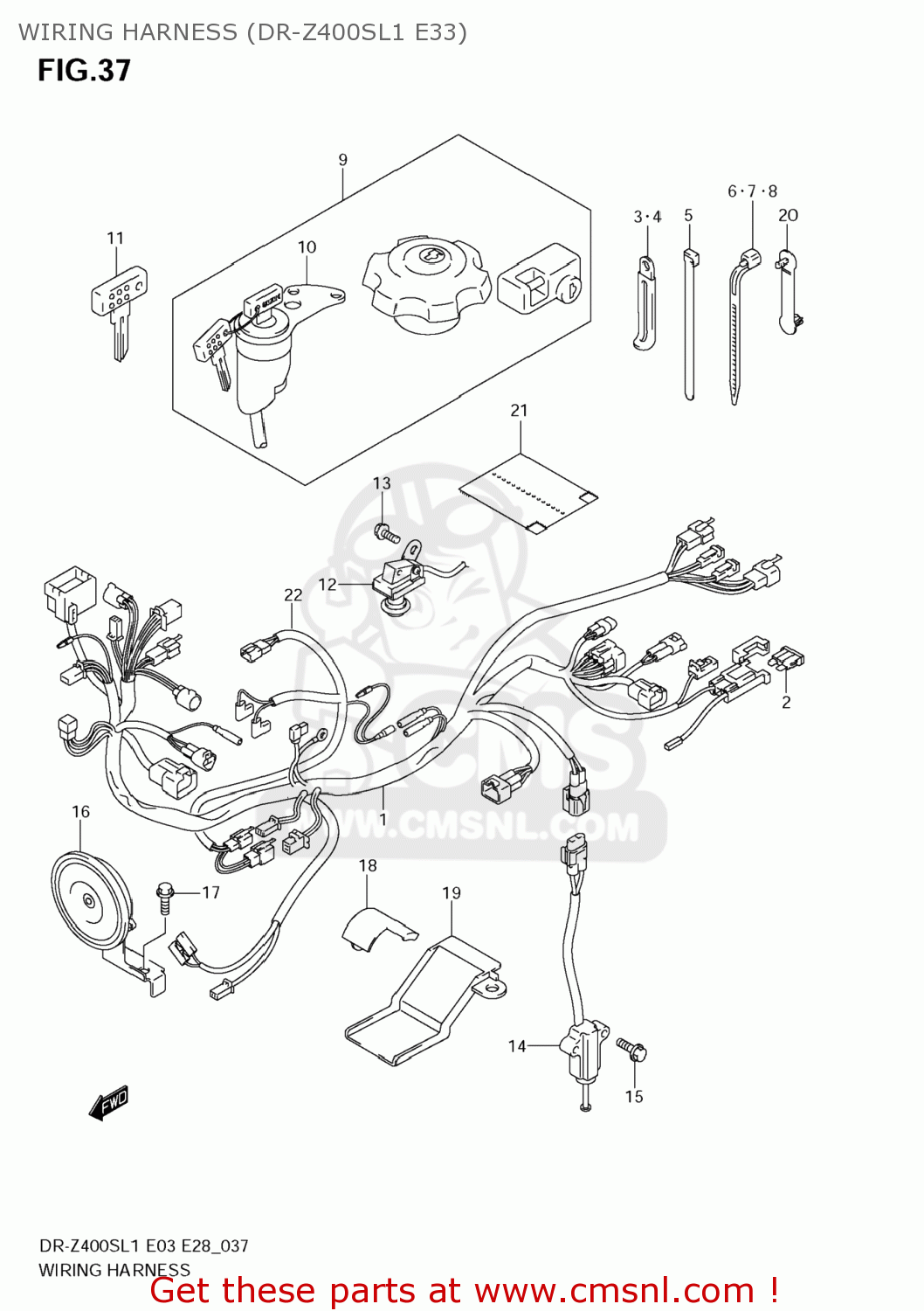 WIRING HARNESS (DR-Z400SL1 E33) DR-Z400S 2011 (L1) USA (E03) DRZ400S DR Z400S
