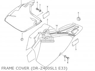 FRAME COVER (DR-Z400SL1 E33) - DR-Z400S 2011 (L1) USA (E03) DRZ400S DR Z400S