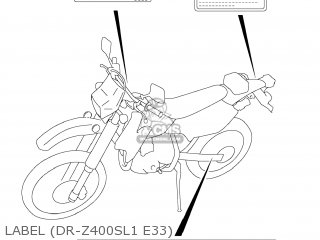 LABEL (DR-Z400SL1 E33) - DR-Z400S 2011 (L1) USA (E03) DRZ400S DR Z400S