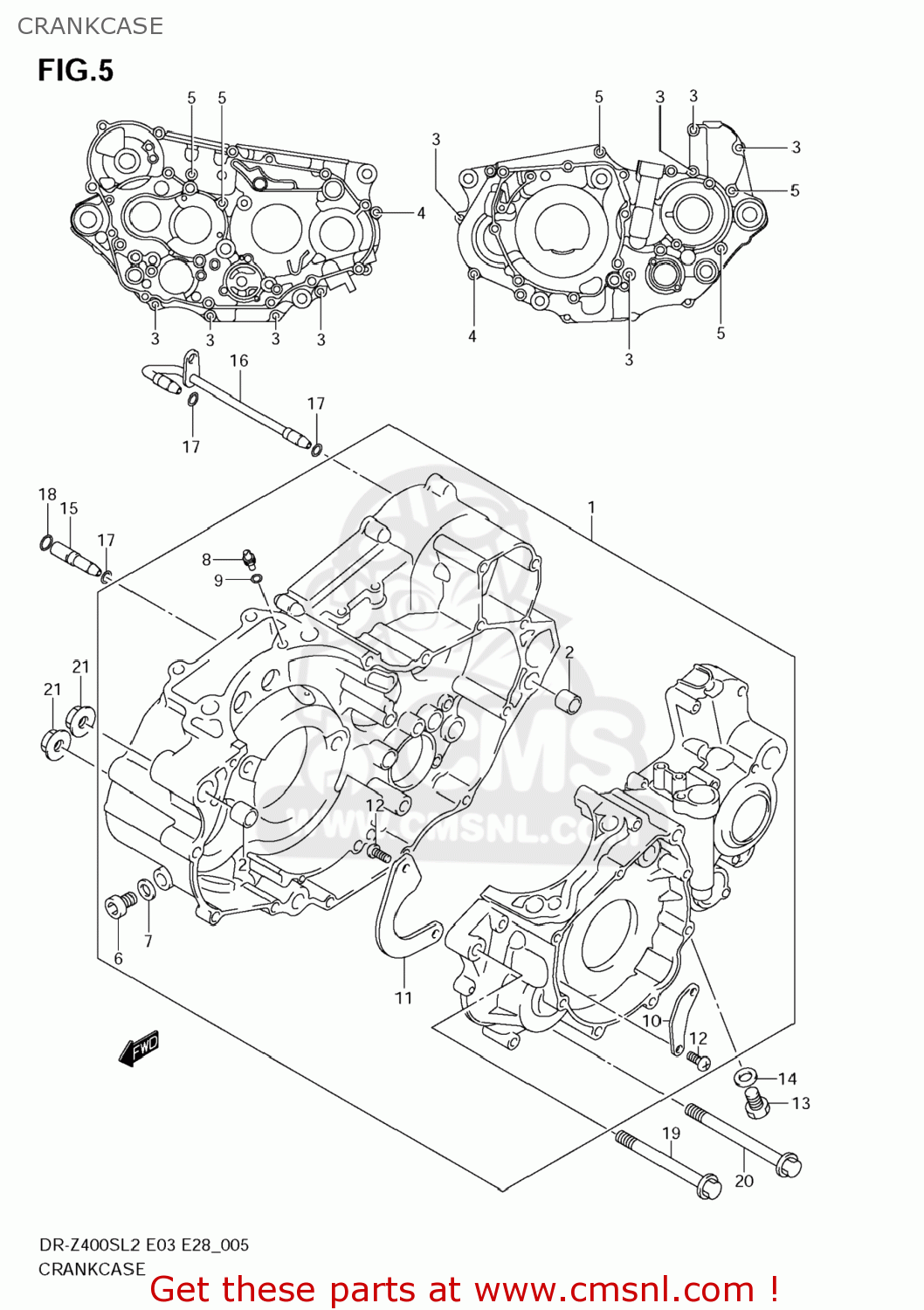 CRANKCASE DR-Z400S 2012 (L2) USA (E03) DRZ400S DR Z400S