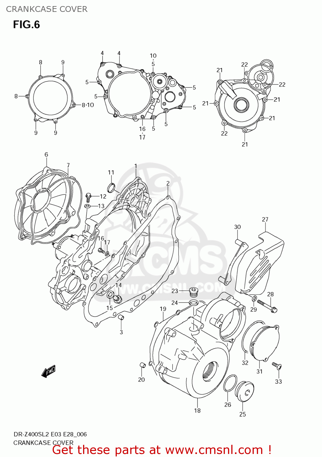 CRANKCASE COVER DR-Z400S 2012 (L2) USA (E03) DRZ400S DR Z400S