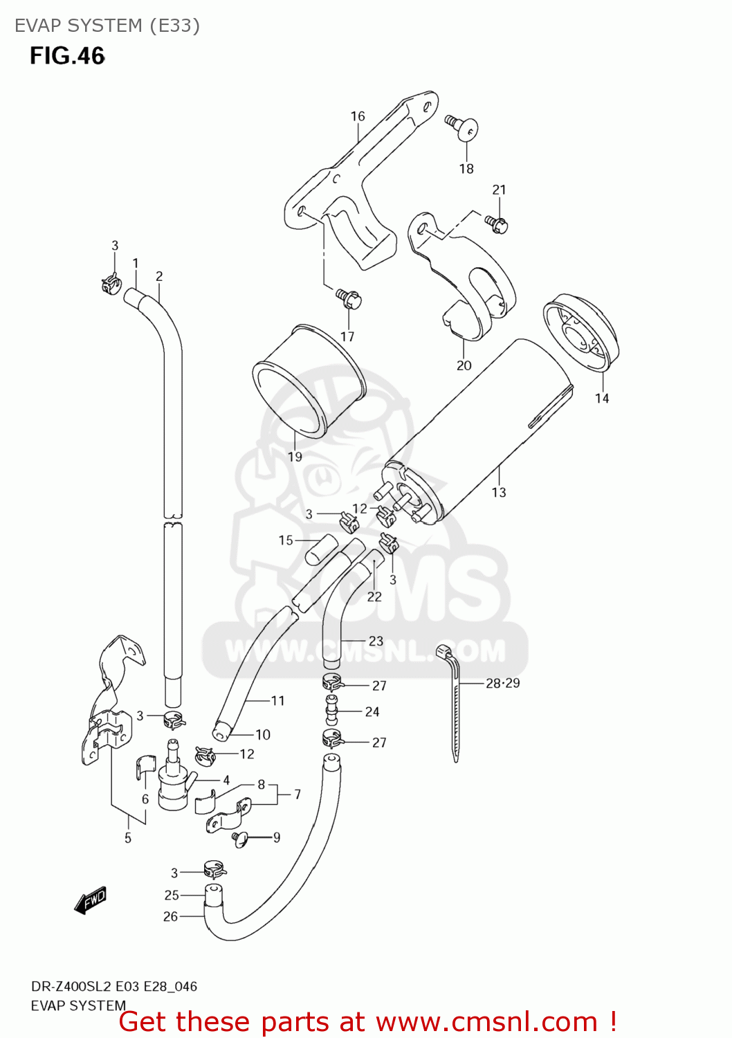EVAP SYSTEM (E33) DR-Z400S 2012 (L2) USA (E03) DRZ400S DR Z400S