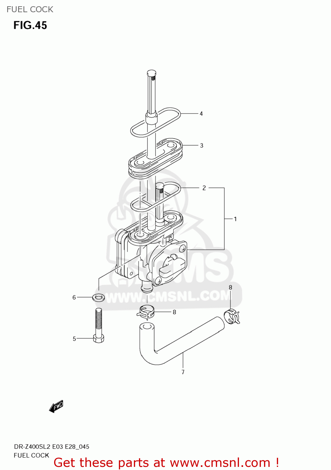 FUEL COCK DR-Z400S 2012 (L2) USA (E03) DRZ400S DR Z400S