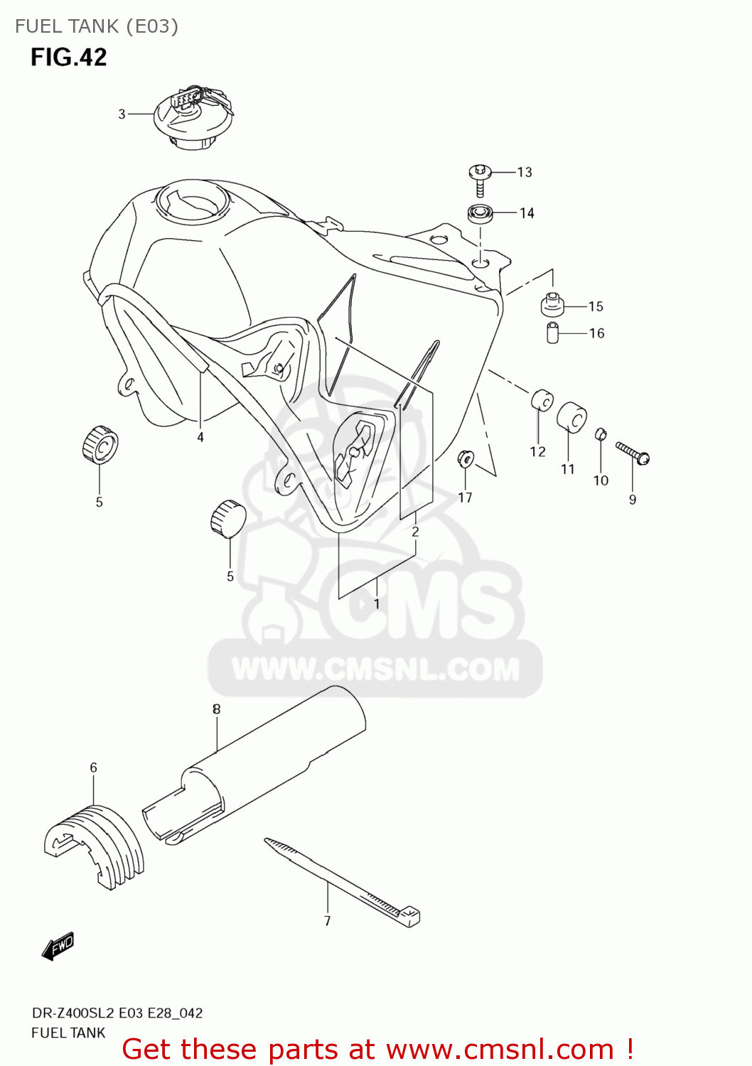 FUEL TANK (E03) DR-Z400S 2012 (L2) USA (E03) DRZ400S DR Z400S
