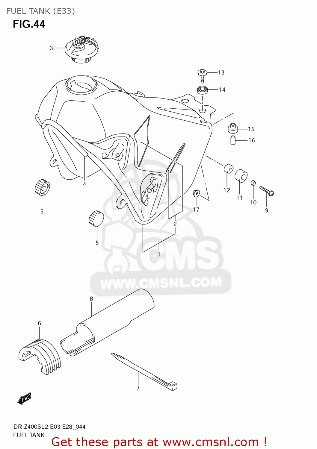 FUEL TANK (E33) DR-Z400S 2012 (L2) USA (E03) DRZ400S DR Z400S