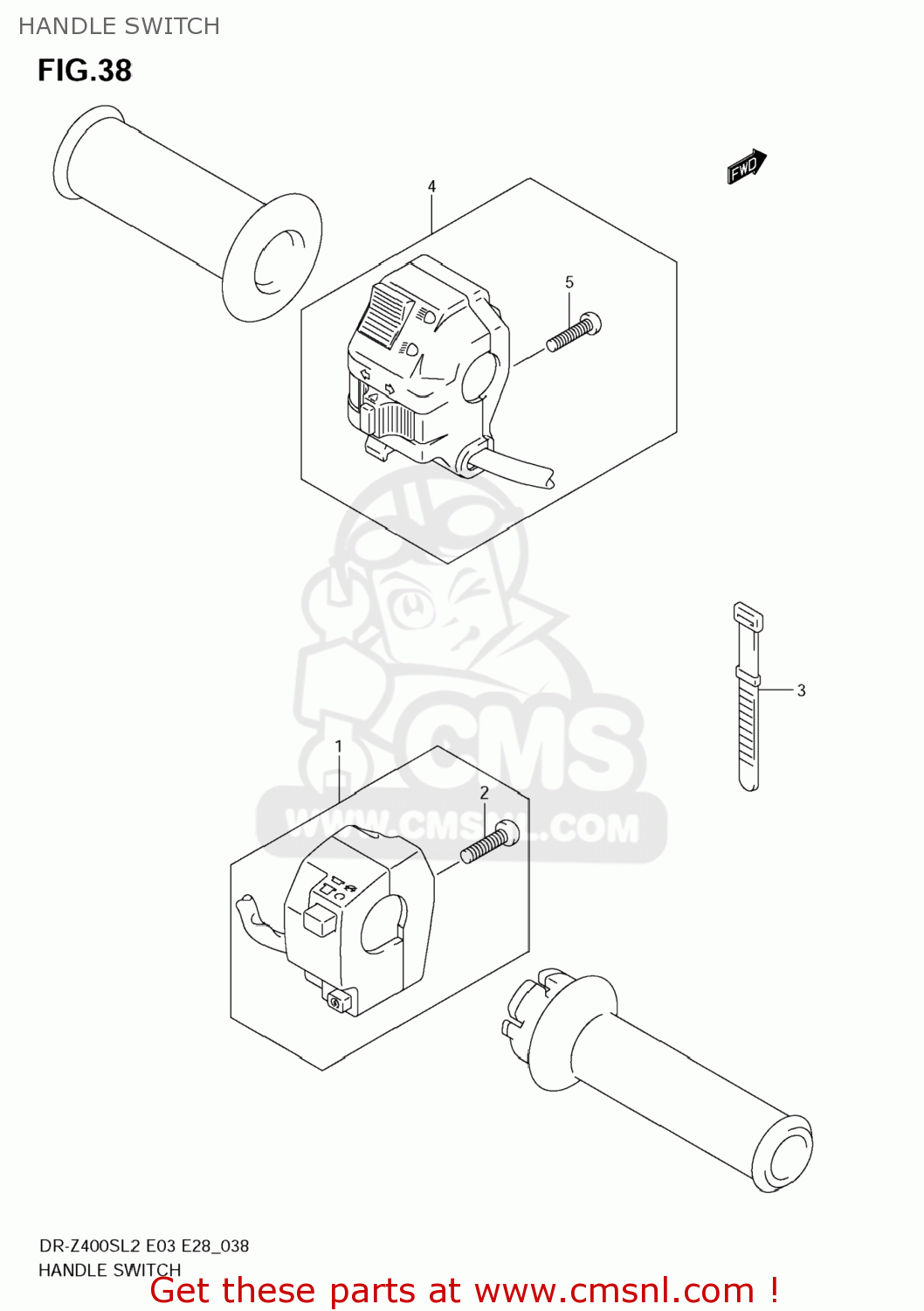 HANDLE SWITCH DR-Z400S 2012 (L2) USA (E03) DRZ400S DR Z400S
