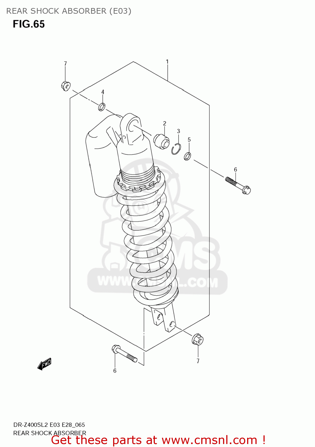 REAR SHOCK ABSORBER (E03) DR-Z400S 2012 (L2) USA (E03) DRZ400S DR Z400S