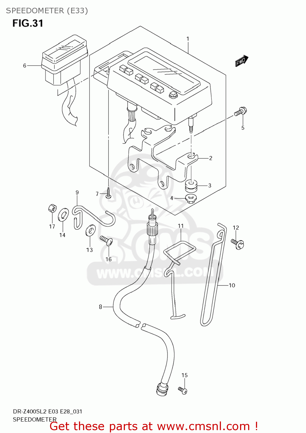 SPEEDOMETER (E33) DR-Z400S 2012 (L2) USA (E03) DRZ400S DR Z400S
