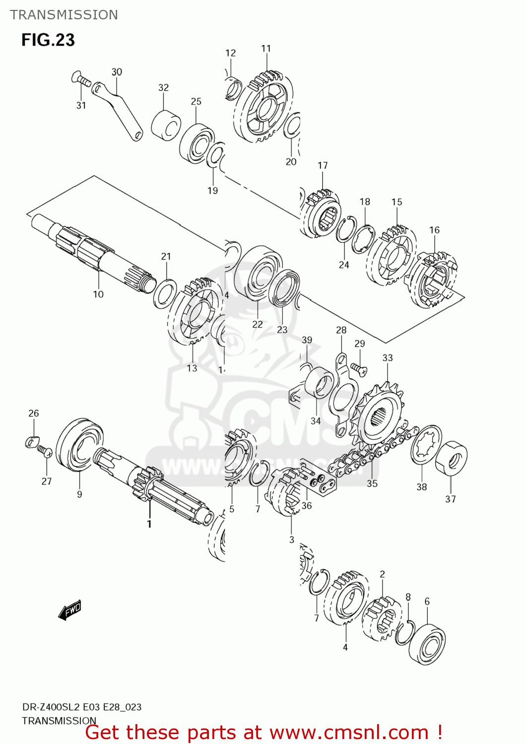 TRANSMISSION DR-Z400S 2012 (L2) USA (E03) DRZ400S DR Z400S