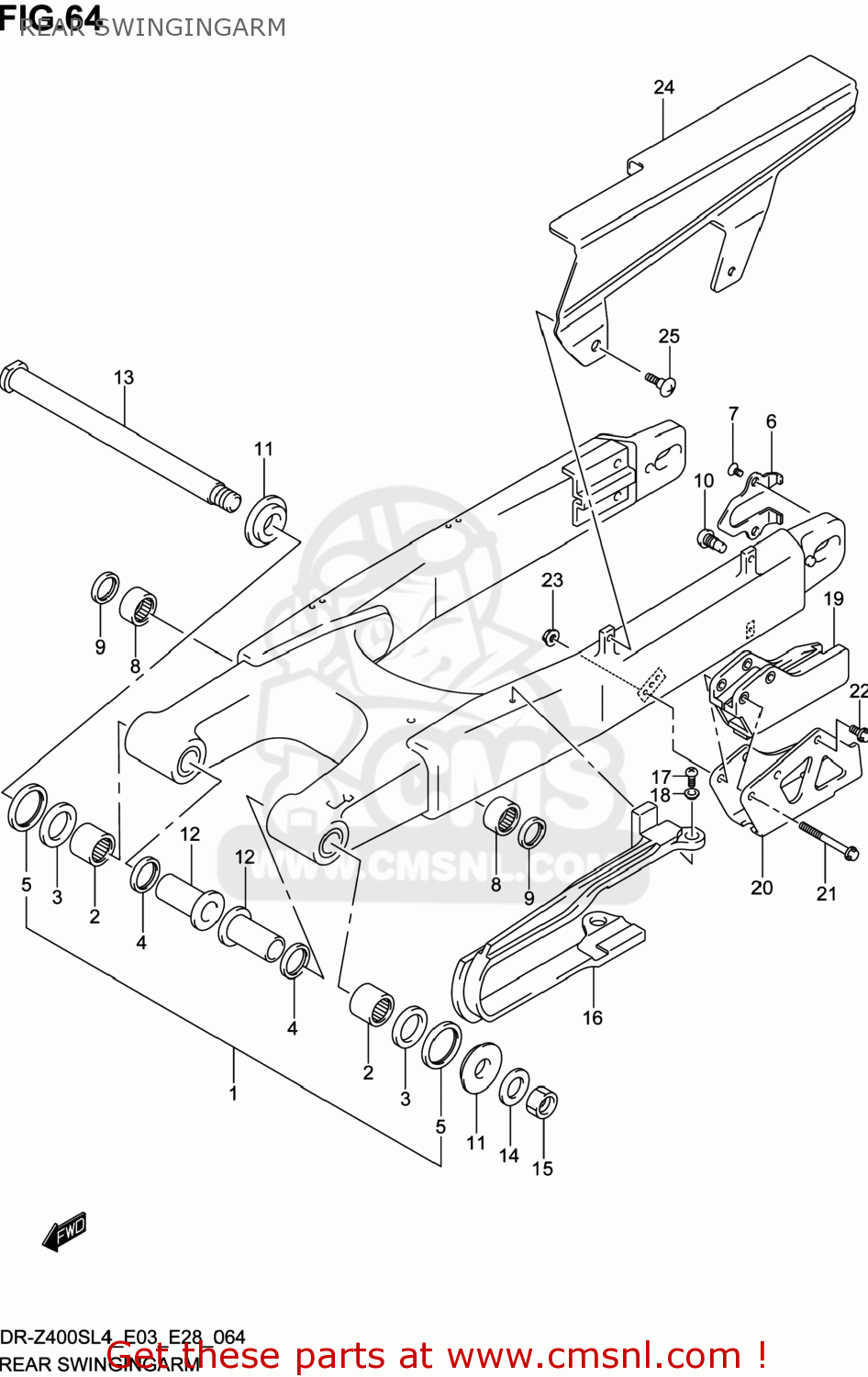 Suzuki DR-Z400S 2014 (L4) USA (E03) DRZ400S DR Z400S REAR SWINGINGARM ...