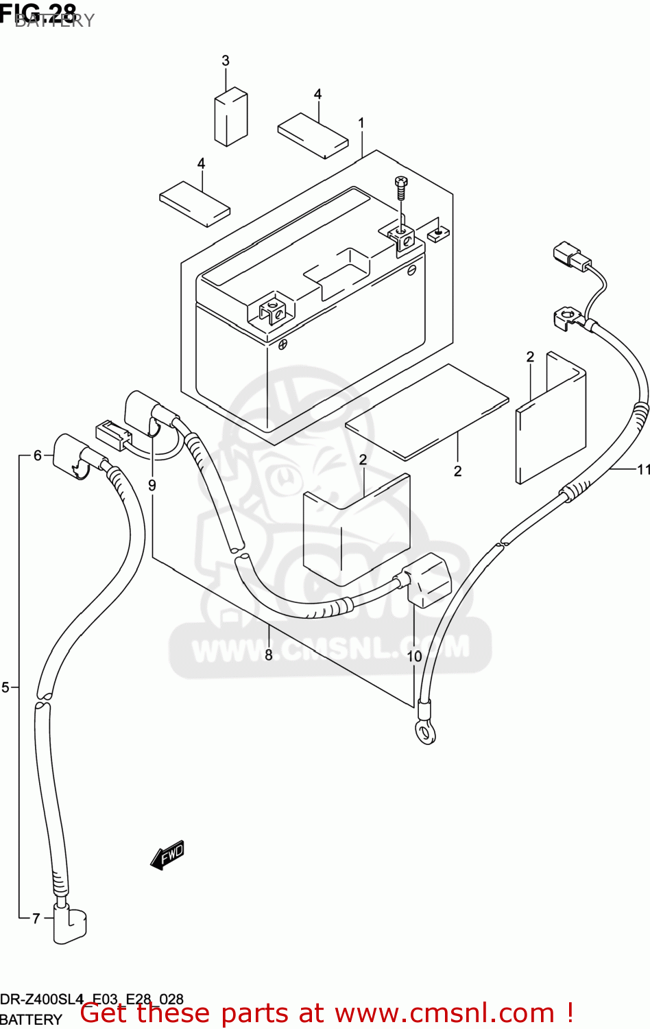 BATTERY DR-Z400S 2014 (L4) USA (E03) DRZ400S DR Z400S