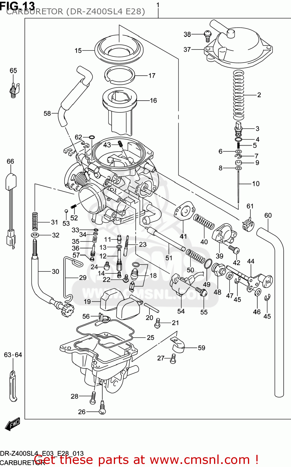 CARBURETOR (DR-Z400SL4 E28) DR-Z400S 2014 (L4) USA (E03) DRZ400S DR Z400S