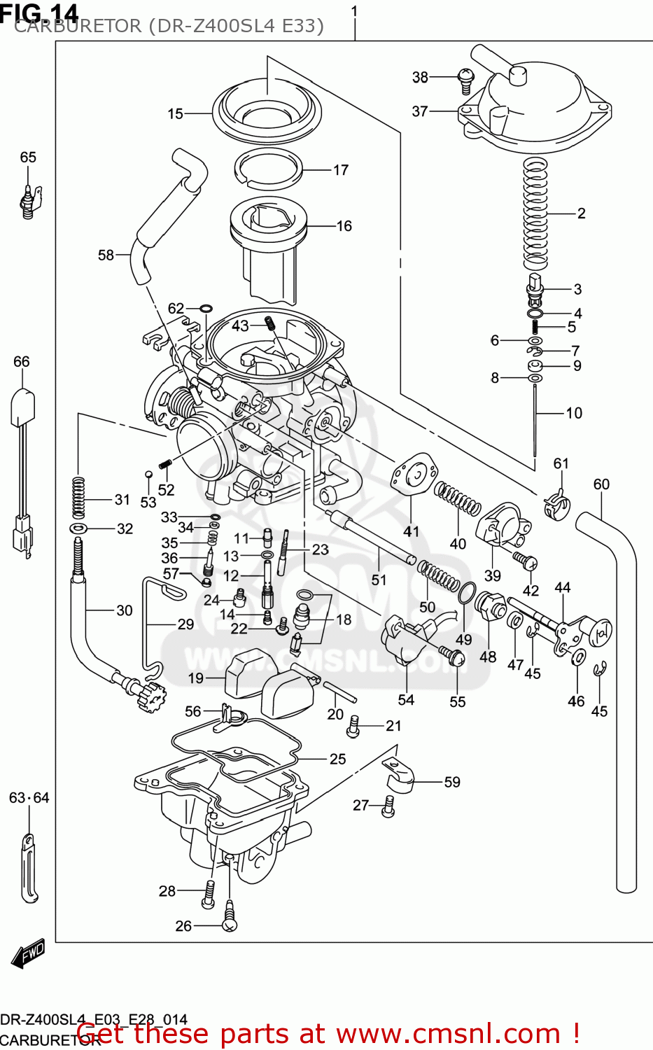 CARBURETOR (DR-Z400SL4 E33) DR-Z400S 2014 (L4) USA (E03) DRZ400S DR Z400S