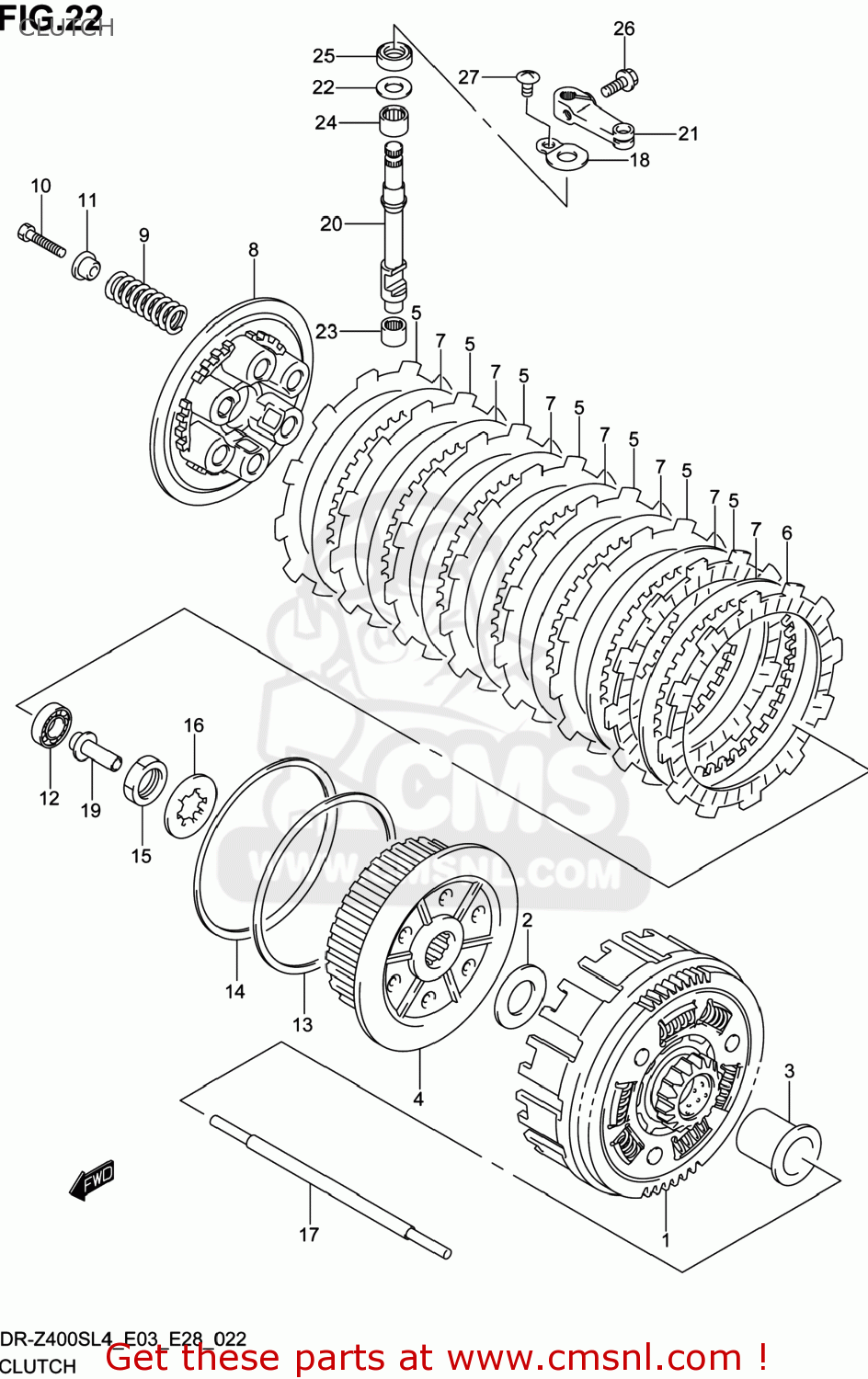 CLUTCH DR-Z400S 2014 (L4) USA (E03) DRZ400S DR Z400S