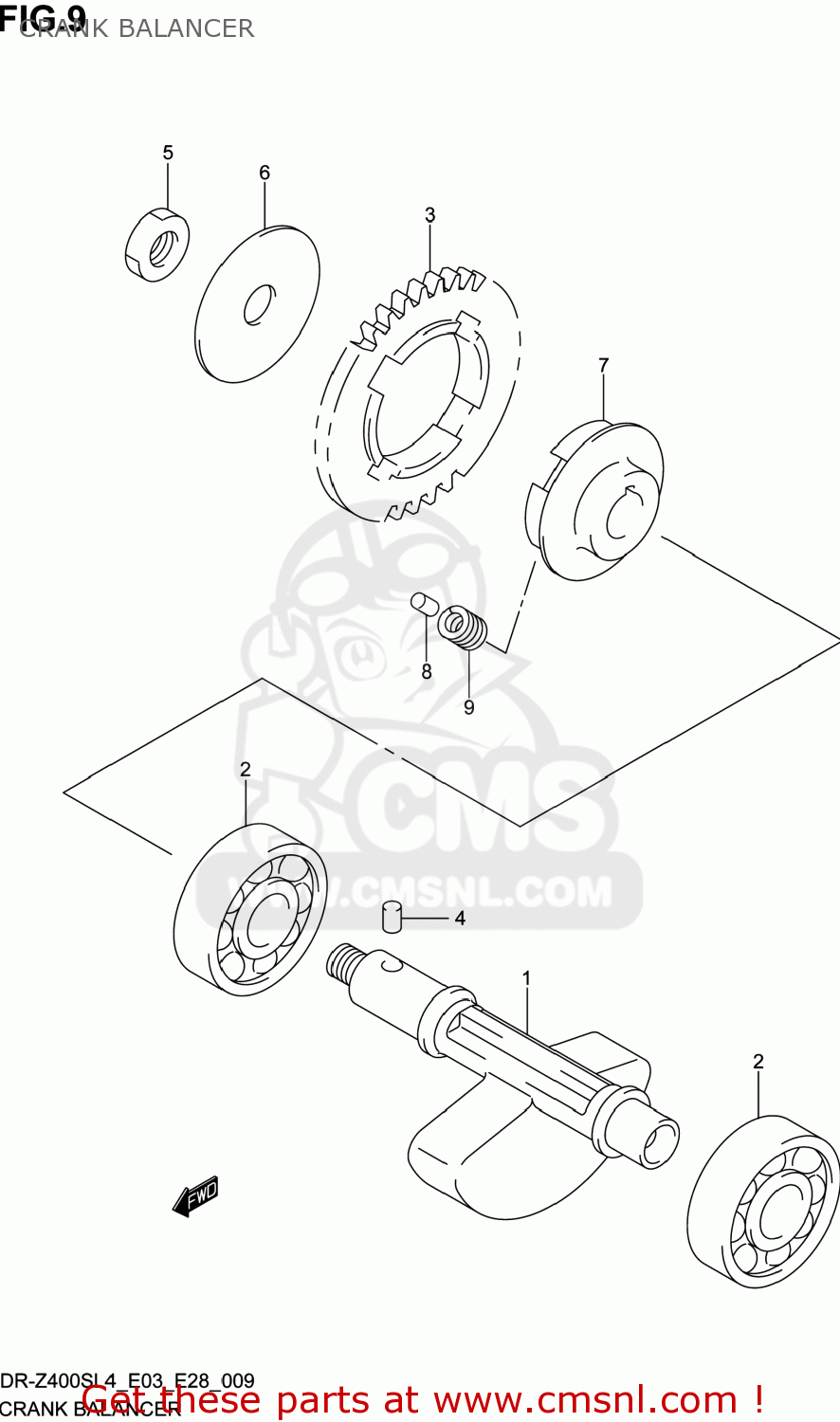 CRANK BALANCER DR-Z400S 2014 (L4) USA (E03) DRZ400S DR Z400S