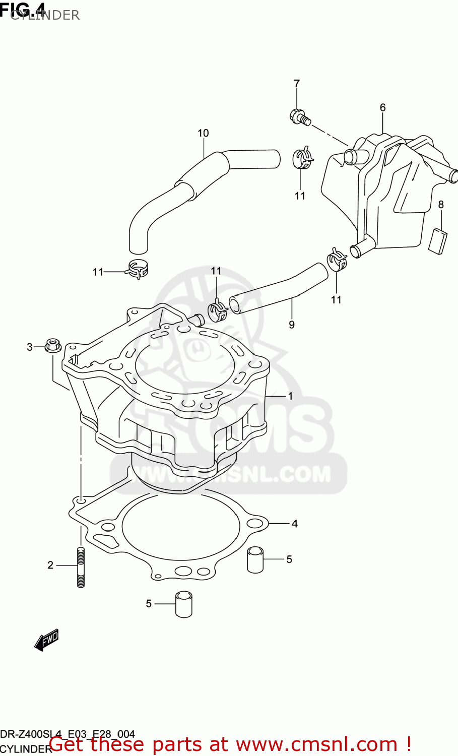 CYLINDER DR-Z400S 2014 (L4) USA (E03) DRZ400S DR Z400S