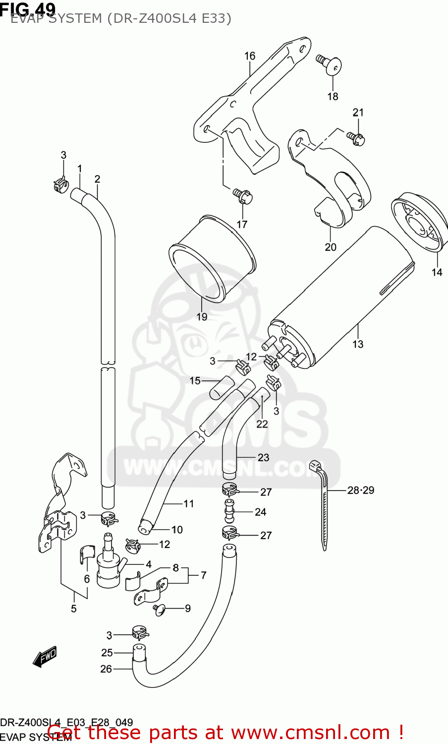 EVAP SYSTEM (DR-Z400SL4 E33) DR-Z400S 2014 (L4) USA (E03) DRZ400S DR Z400S