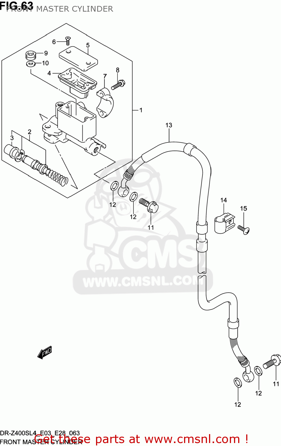 FRONT MASTER CYLINDER DR-Z400S 2014 (L4) USA (E03) DRZ400S DR Z400S