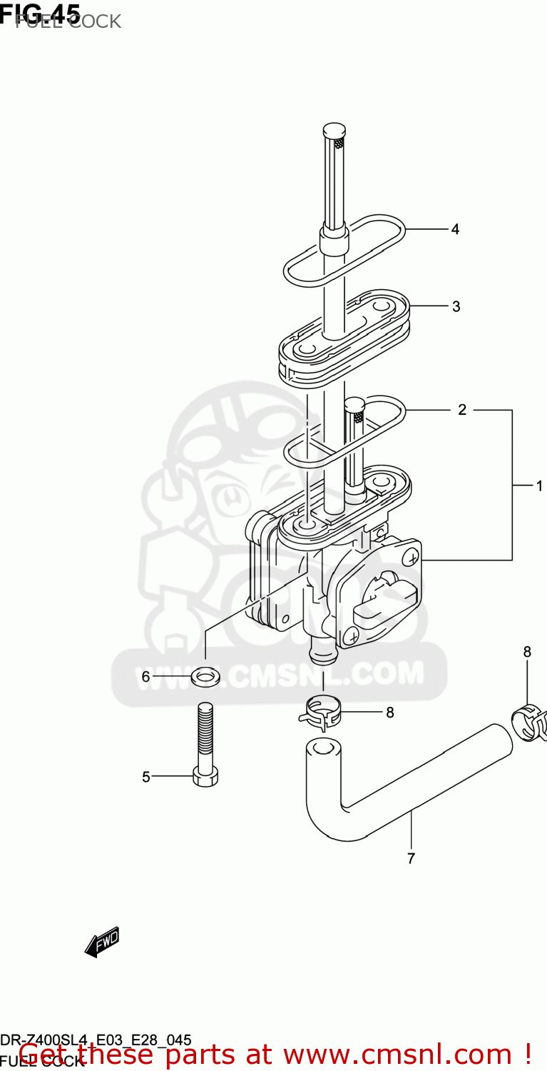 FUEL COCK DR-Z400S 2014 (L4) USA (E03) DRZ400S DR Z400S