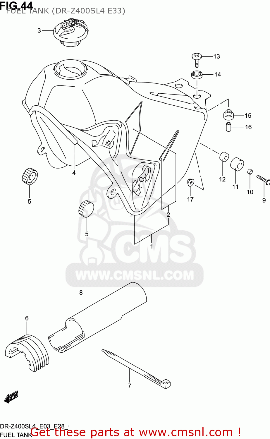 FUEL TANK (DR-Z400SL4 E33) DR-Z400S 2014 (L4) USA (E03) DRZ400S DR Z400S