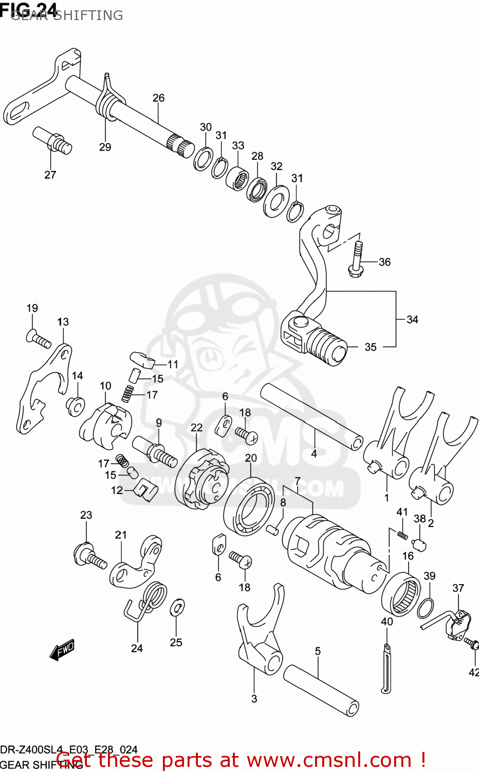 GEAR SHIFTING DR-Z400S 2014 (L4) USA (E03) DRZ400S DR Z400S