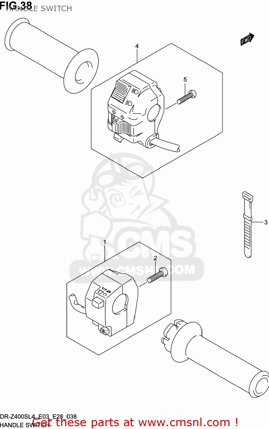 HANDLE SWITCH DR-Z400S 2014 (L4) USA (E03) DRZ400S DR Z400S