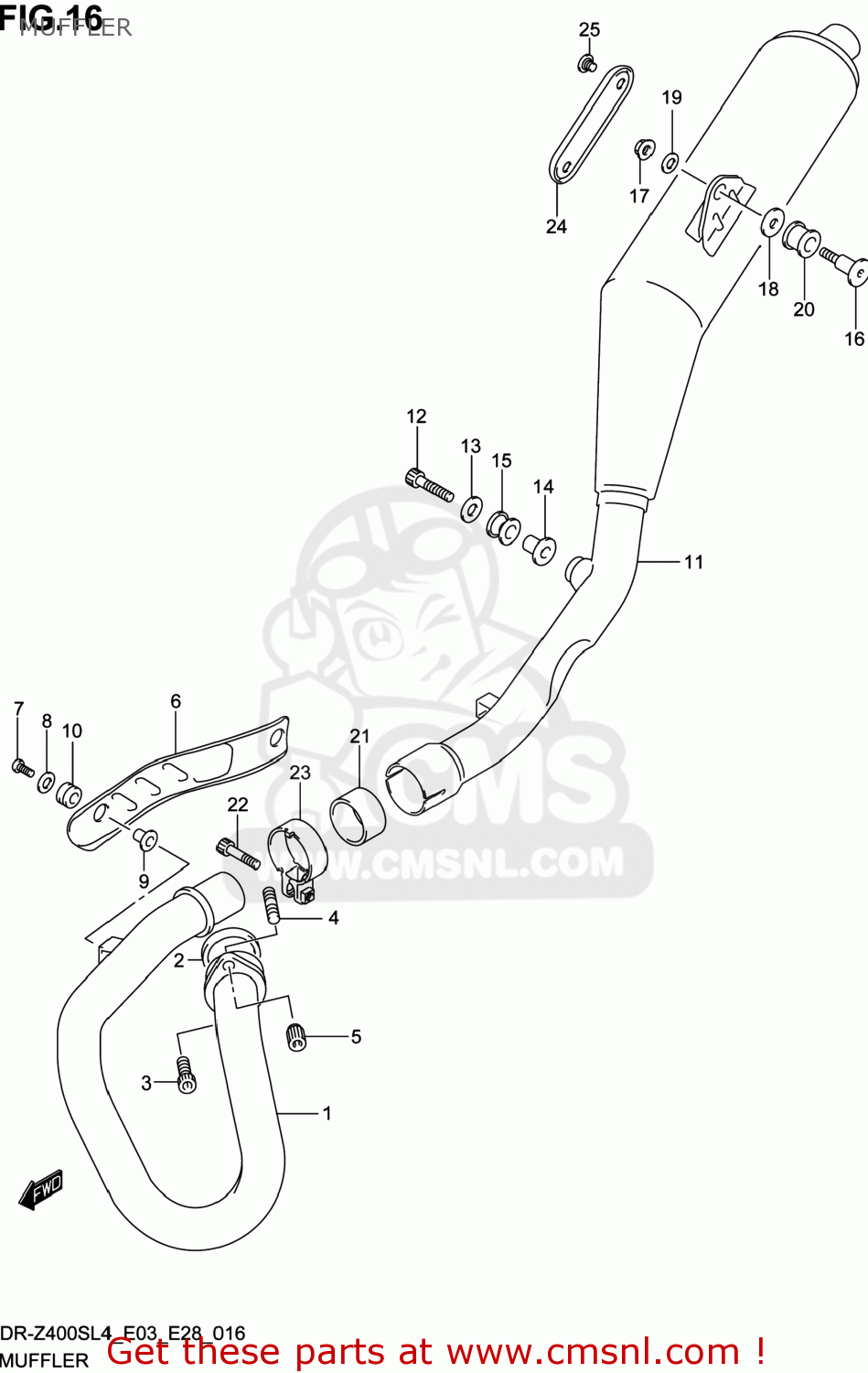 MUFFLER DR-Z400S 2014 (L4) USA (E03) DRZ400S DR Z400S