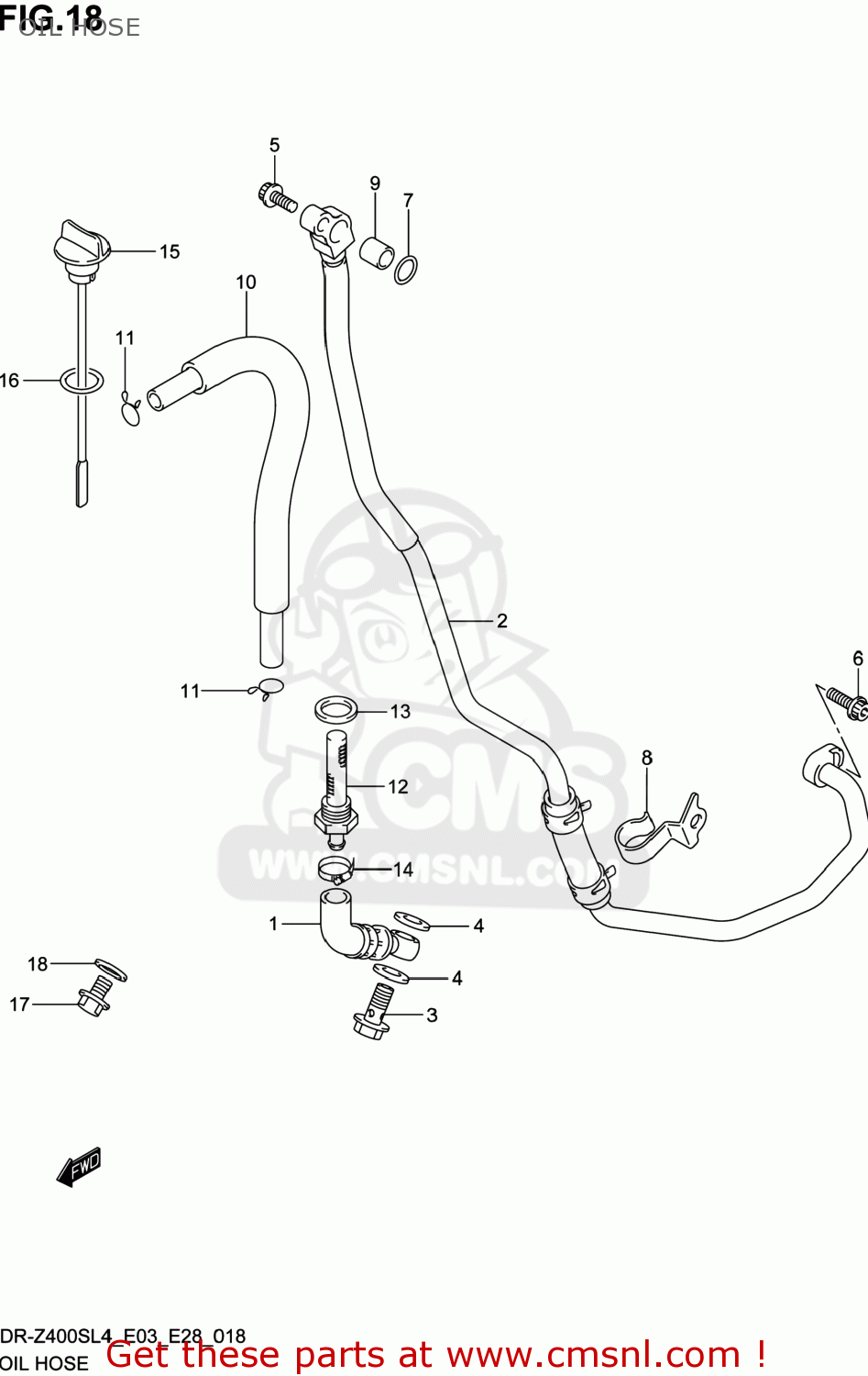 OIL HOSE DR-Z400S 2014 (L4) USA (E03) DRZ400S DR Z400S